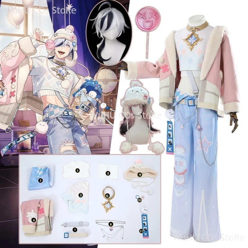 

Blade Cosplay Costume Game Nu: Carnival Pink Coat Suit Blade Cosplay Wig Hat Anime Party Uniform Wig Hallowen Play Role Clothes