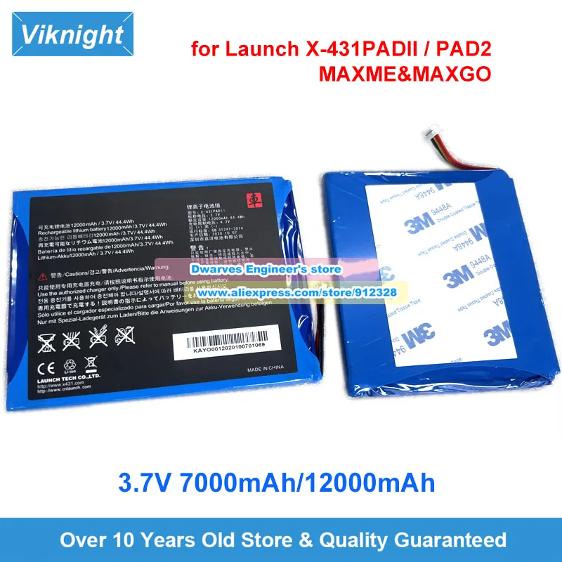 New Genuine X-431PADII Battery MAXME&MAXGO for Launch X431 PAD2 Diagnostic Apparatus 3.7V 7000mAh 12000mAh Replacement Battery