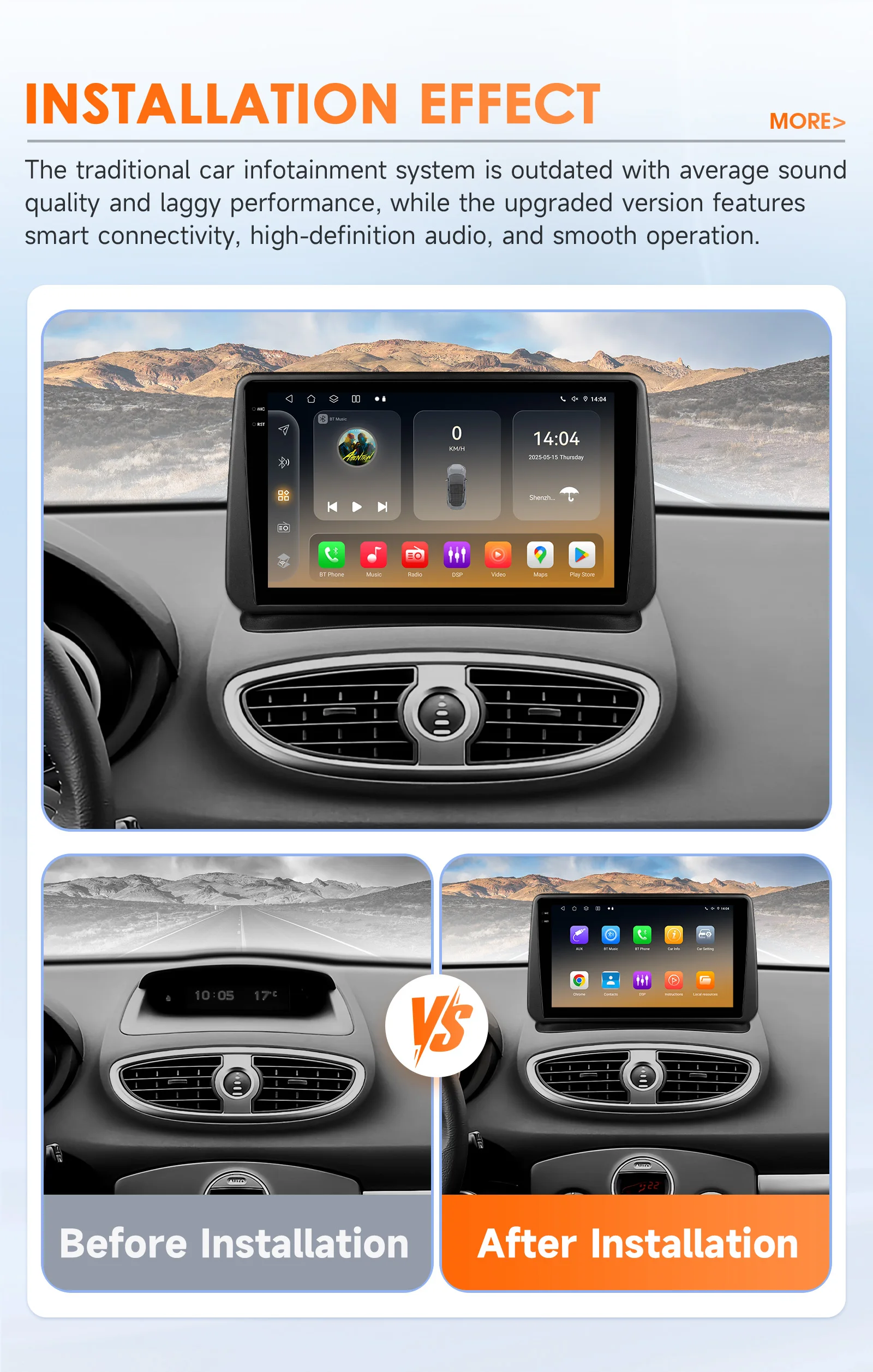 Hizpo 2 Din Android Autoradio For Renault Clio 3 2005 2006 2007 2008 2009-2014 Car Radio Multimedia Navigation CarPlay 4G Stereo