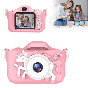 Kids Camera Toys for 3-12 Year Old Girls Boys, Children&#x27;s Digital Video Camera Camcorder with Cartoon Soft Silicone Cover, Best Chr