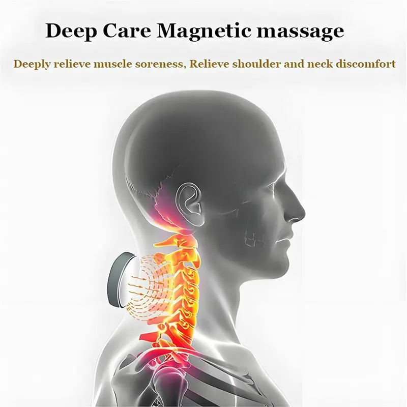 جهاز تدليك ذكي لتخفيف العضلات العميقة للرقبة والكتف، قابل لإعادة الشحن بالحرارة، تصميم مريح للرجال والنساء