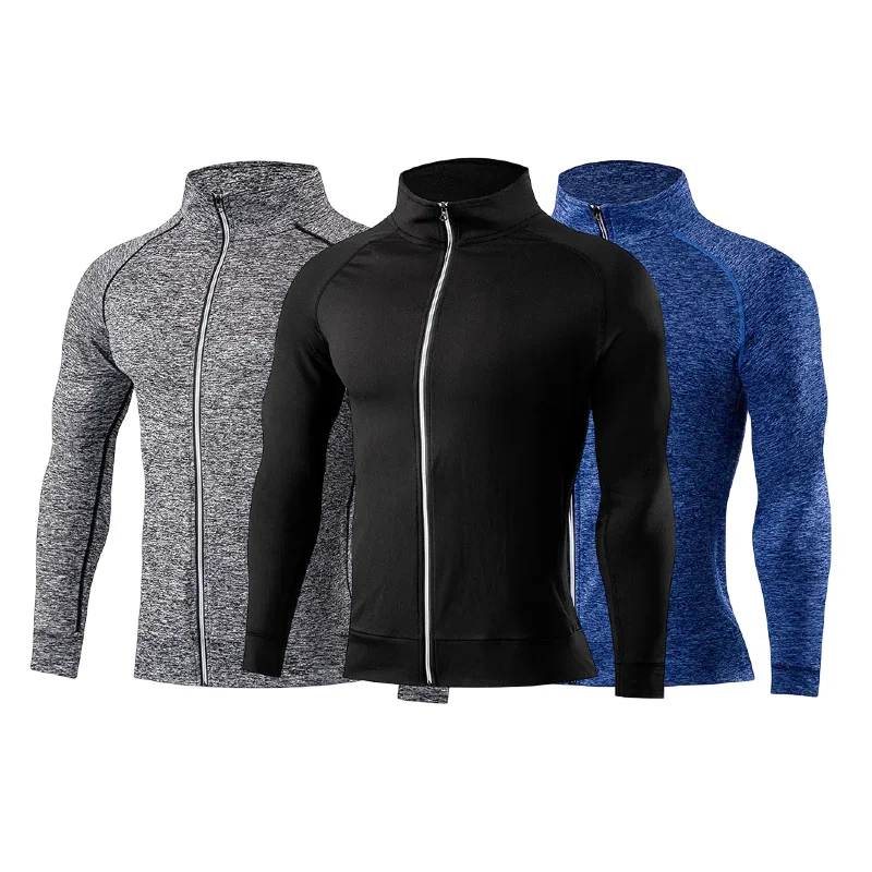 

Sports Jacket Men's Tight Clothes Running Training Clothes Autumn And Winter Jacket Cardigan Hooded Zipper Fitness Top