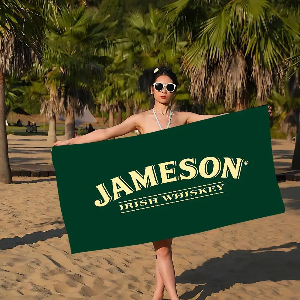 Toalla de playa con logotipo de Jameson, toallas de baño coloridas para niña, microfibra de secado rápido, personalizadas, sin arena, para playa, yoga, spa, gimnasio, piscina