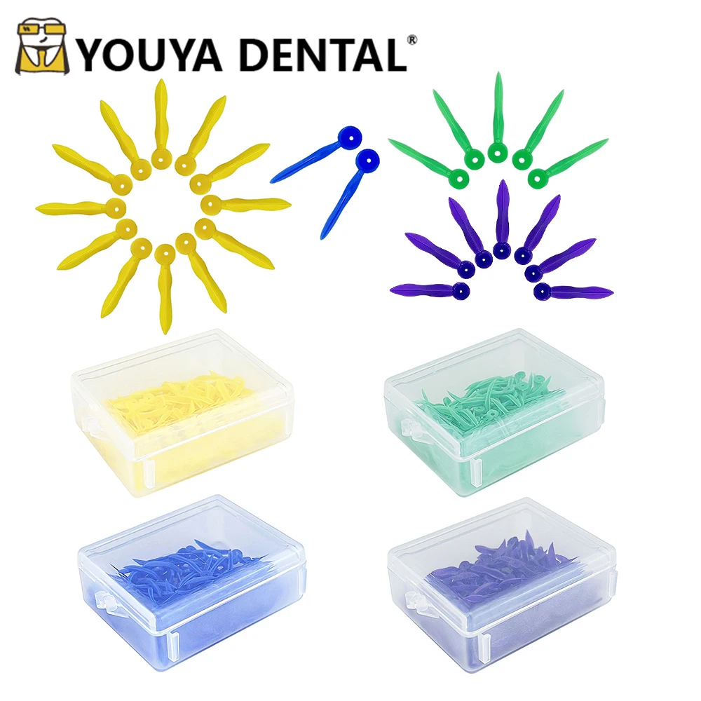 100pcs/box Dental Disposable Teeth Gap Wedge With Hole for Different Inter-dental Spaces Dental Wedges