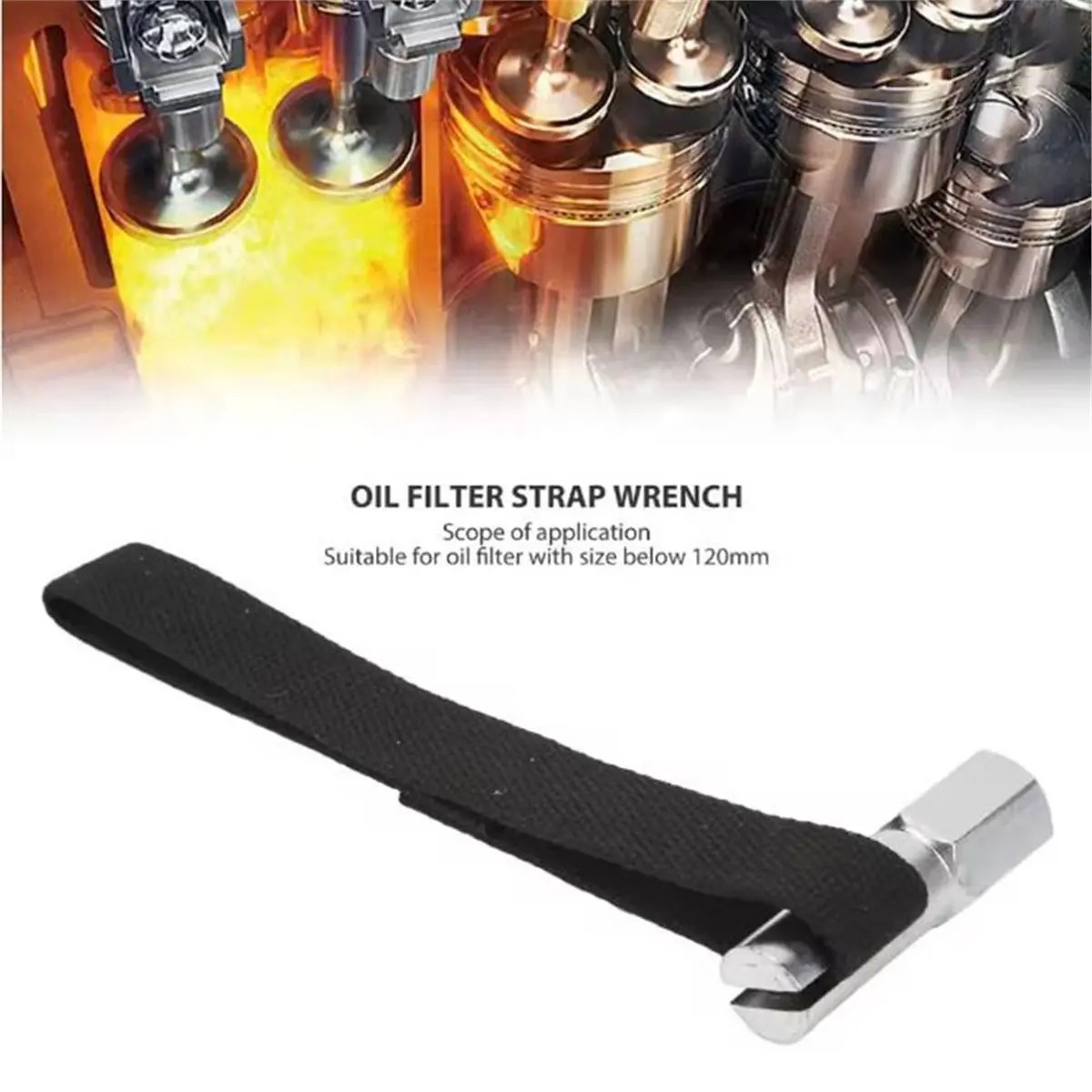 Multi-use Gear Adjustable Strap Style Oil Filter Wrench, Heavy-Duty Universal Removal Tool for Car & Light Truck Oil Filters