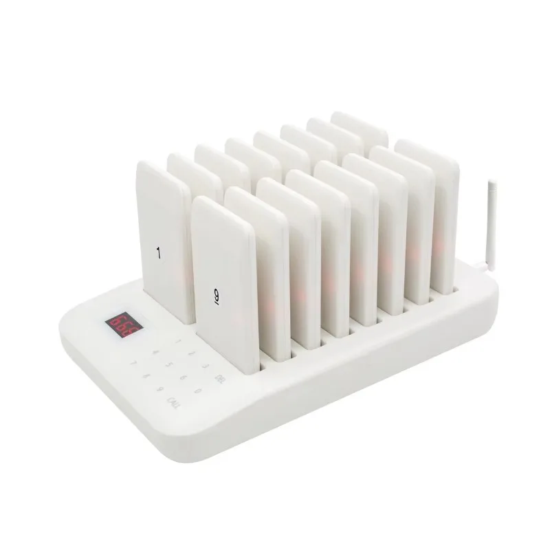Wireless Coaster Guest Buzzer Restaurant Pager 16 Vibrating Pagers Service Paging System