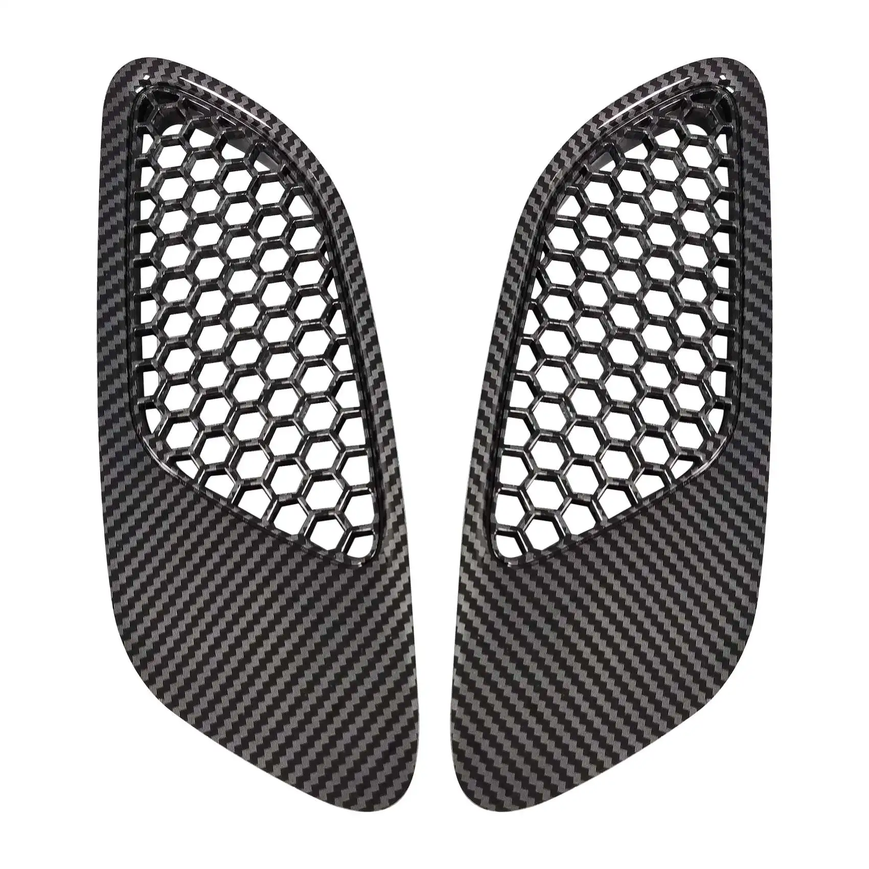 2PCS Engine Hood Vent Louvers Air Scoop Vent Cover For- E90 E91 E92 E93 M3, Carbon Fiber Pattern