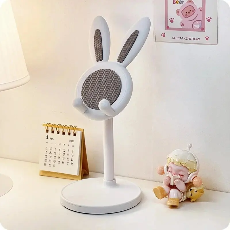 Cute Cartoon Rabbit Phone Stand Adjustable Desk Stretch Phone Holder For iPhone iPad Samsung Xiaomi Smart Cell Tablet Accessory
