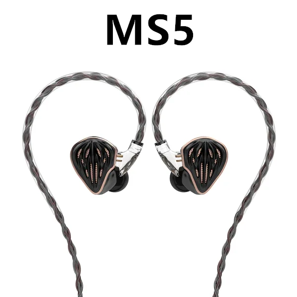 

Hidizs MS5 Dark Angel 4BA+1DD Hi-Res Hybrid 5 Units HiFi In-Ear Monitor Earphone 0.78mm 2pin Detachable Cable & 3.5mm Plug