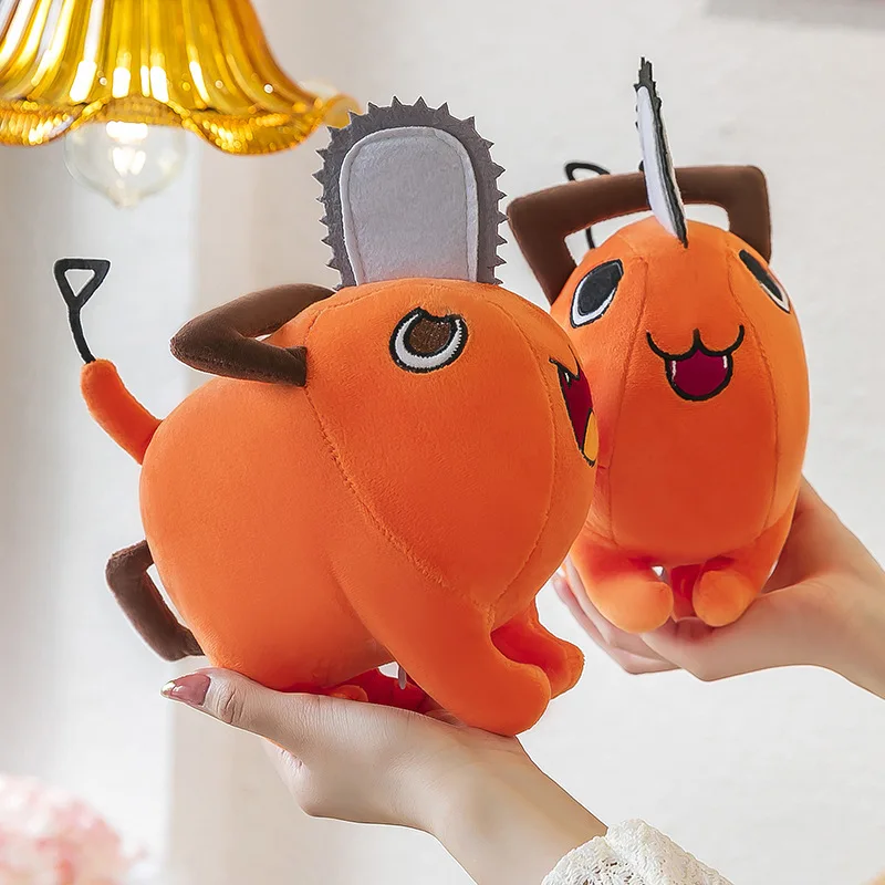 25cm Pochita peluche bambola 10cm arancione cane portachiavi zaino fascino carino Anime periferiche farcito giocattoli regali scrivania decorazione del comodino