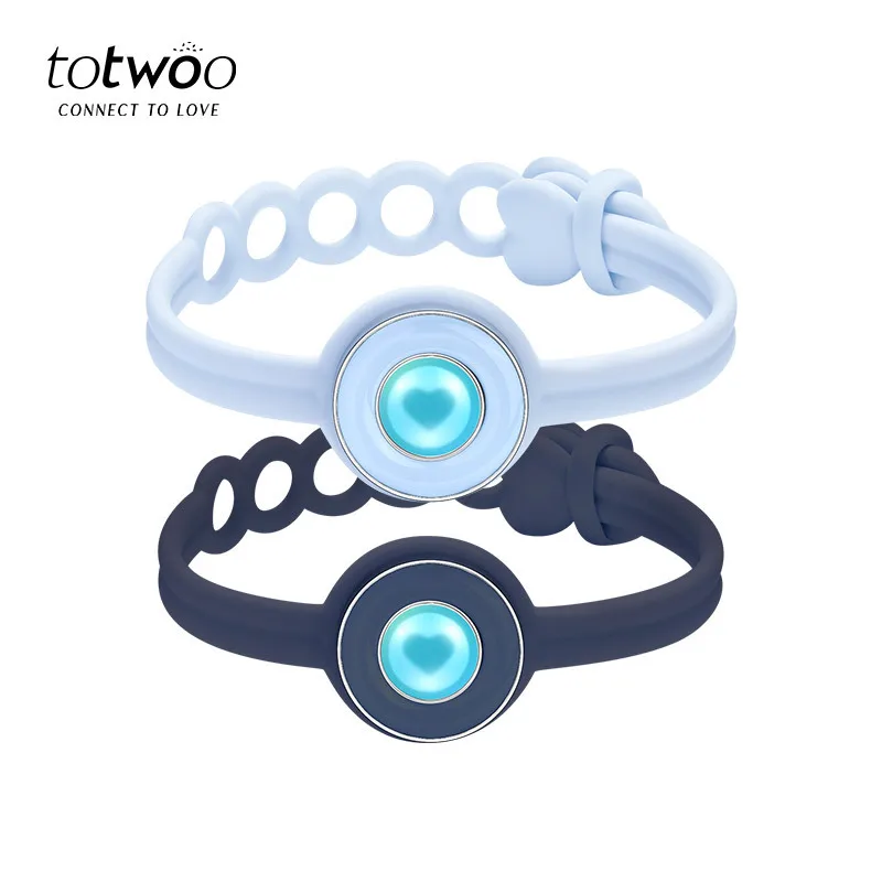 Totwoo Candy bracciale a cuore Touch a lunga distanza-bracciale a fascia colorata, vibrazione e illuminazione per regalo braccialetto per coppie d'amore