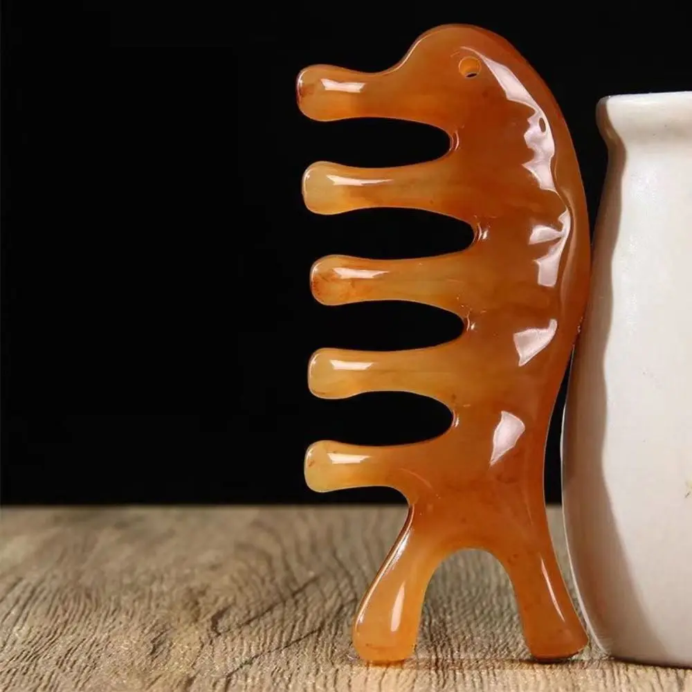 

Массажная расческа Little Dolphin Gua Sha, смоляная соскабливающая меридианная массажная расческа с пятью зубьями, расслабляющая массажная расческа для тела для женщин и мужчин