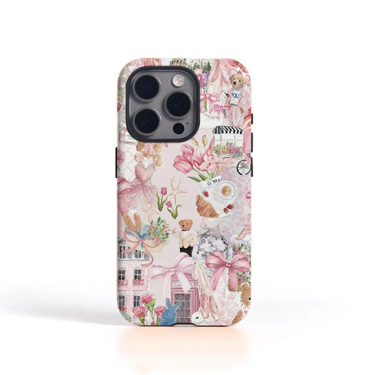 

Ins Korean Pink Dreamy Bow Case for IPHONE 17 16ProMax 15 14 13 12 11 PRO Plus Acrylic TPU Two in One Magnetic Phone Cases