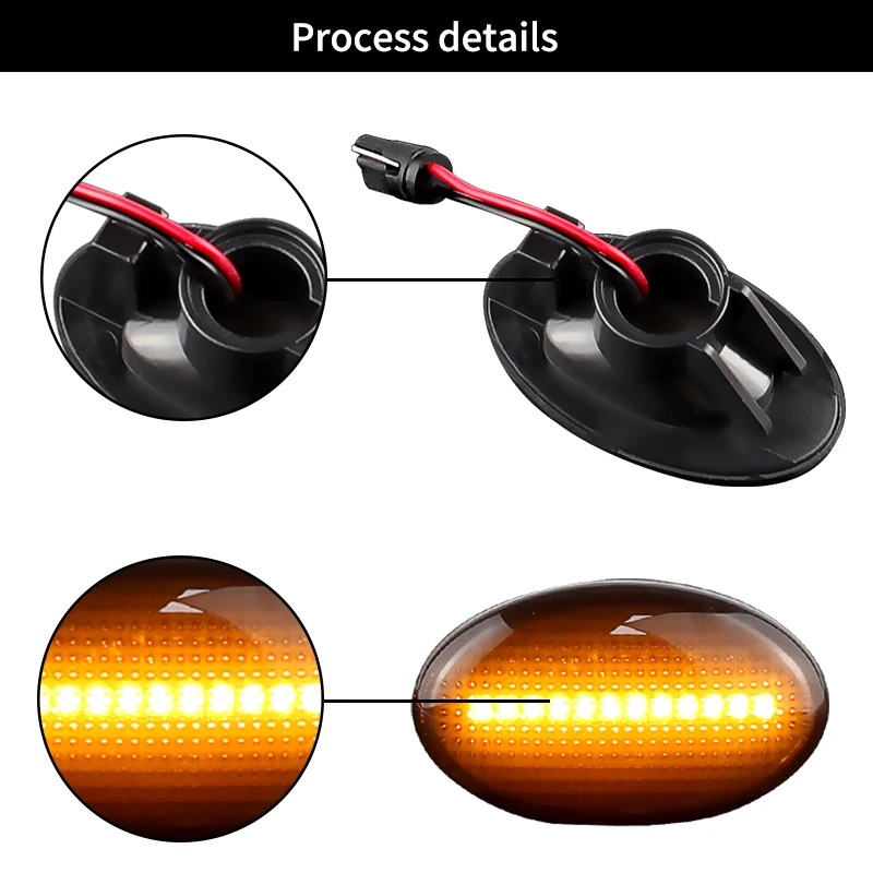 2Pcs Amber LED Indicator Turn Signal Light for Benz Smart W450 W452 W168 Citan W415 Vito W639 W447 Car Styling