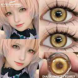 EYESHARE-lentes de contacto de colores, lentillas de ojos morados, lentillas cosméticas azules y verdes, maquillaje suave para estudiantes, Cosplay anual, 1 par