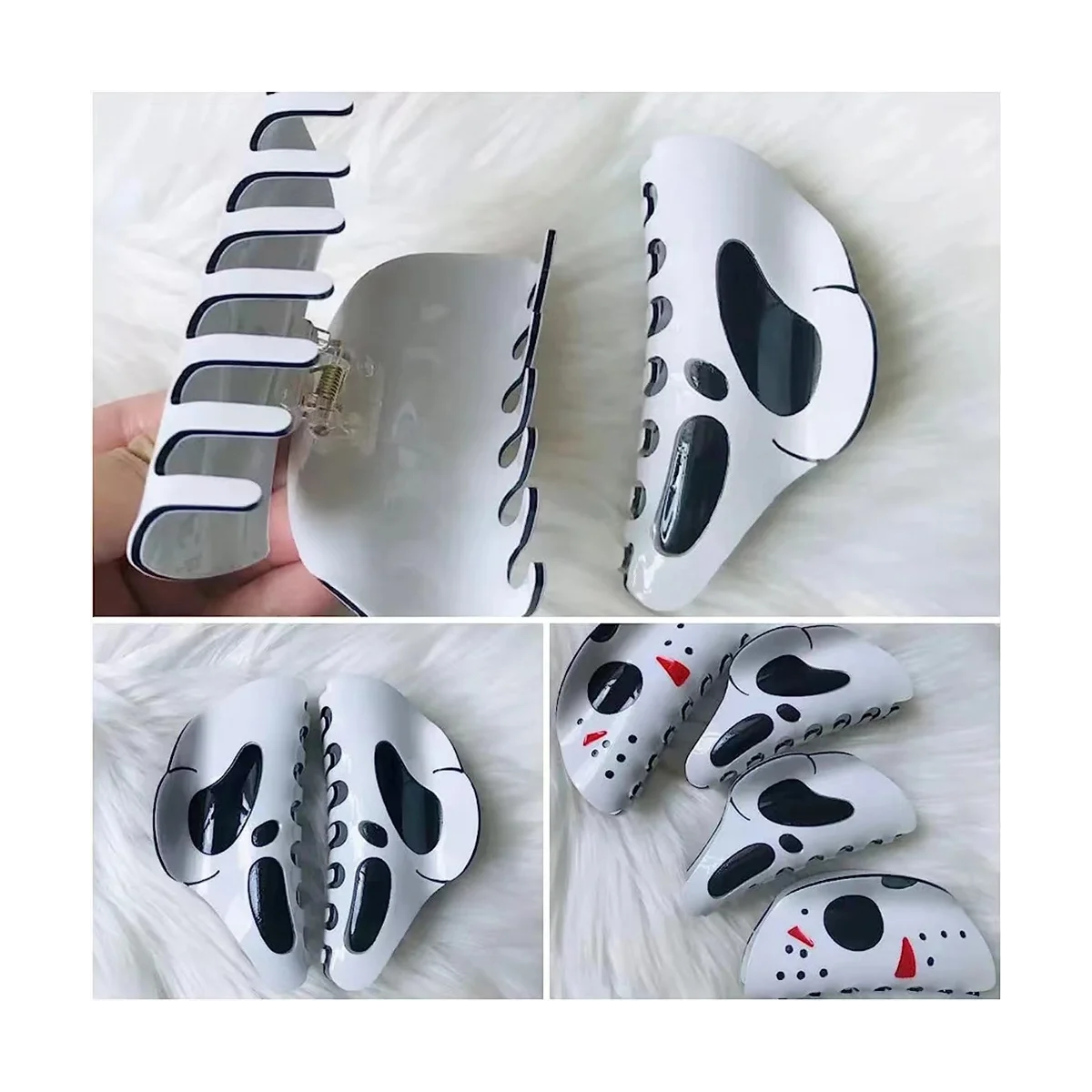 Pinza de pelo de Halloween para mujeres y niñas, horquilla divertida, máscara, pinza para el cabello, tiburón, accesorios para el cabello, style-b, 10CM