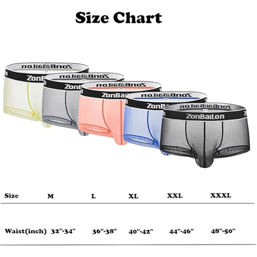 Jinshi Mens Sexy Underwear Mesh See Through Super Thin Breathable Mesh Boxer Briefs Stretchy Underpants For Men