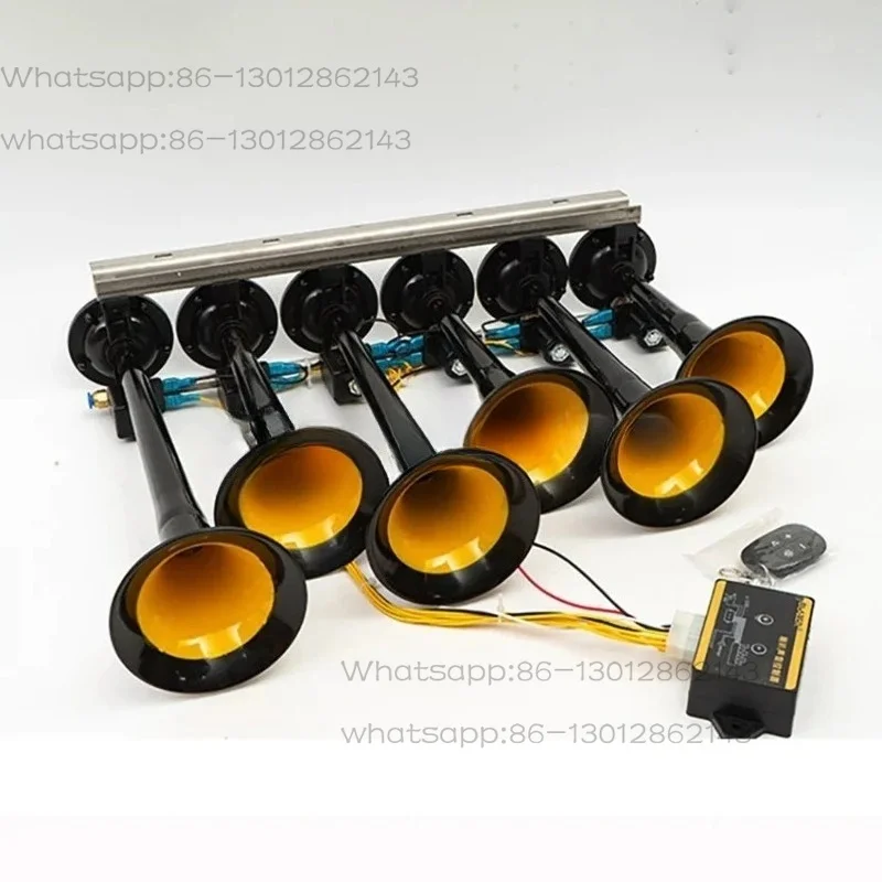 36 Tone Musical Air Horn, Metal Tube Car Truck Train Electronic Melody Horn with Control Button, Automobile Accessories