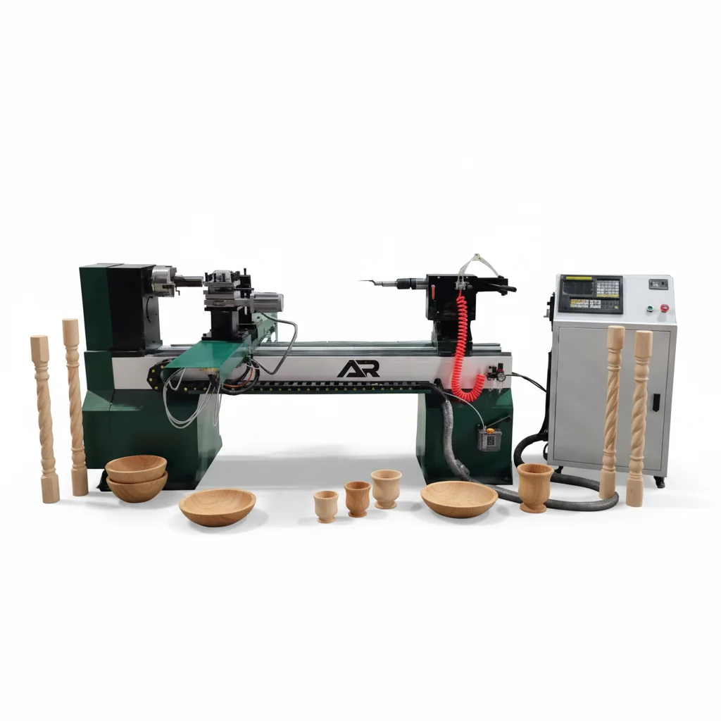 AR1040 Auto Tool Change Wood Lathe Machine 400mm Swing 1000mm Length Double Blade Multifunctional for Bowls Staircase