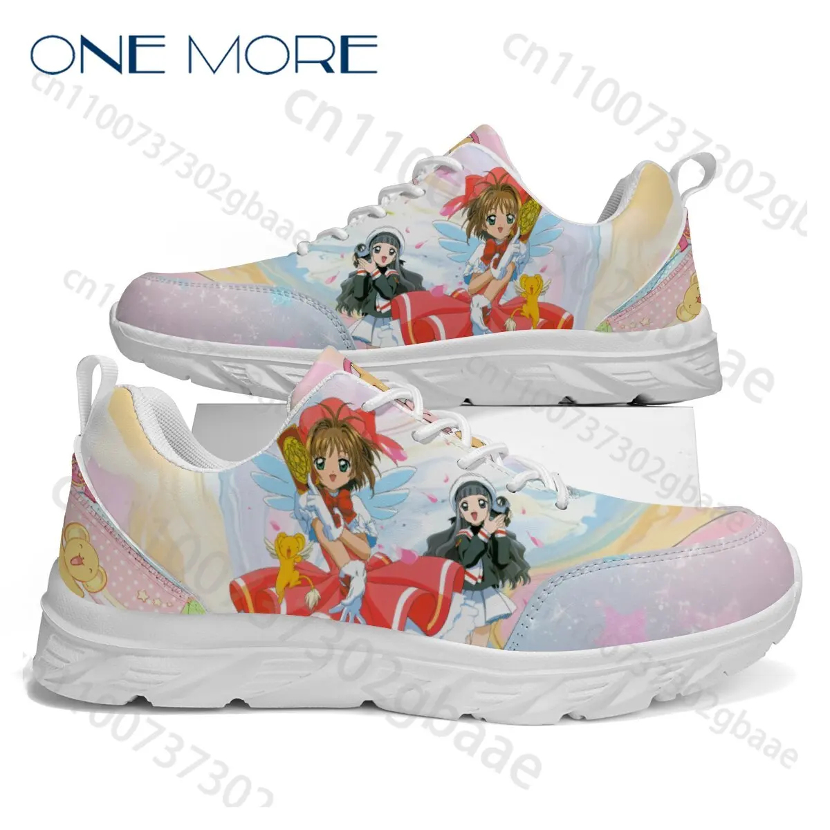 New Model Card Captor Girls Casual Shoes Cute Sakura Print Arch Support Comfortable Walking Board Shoes Gift Size 28-44