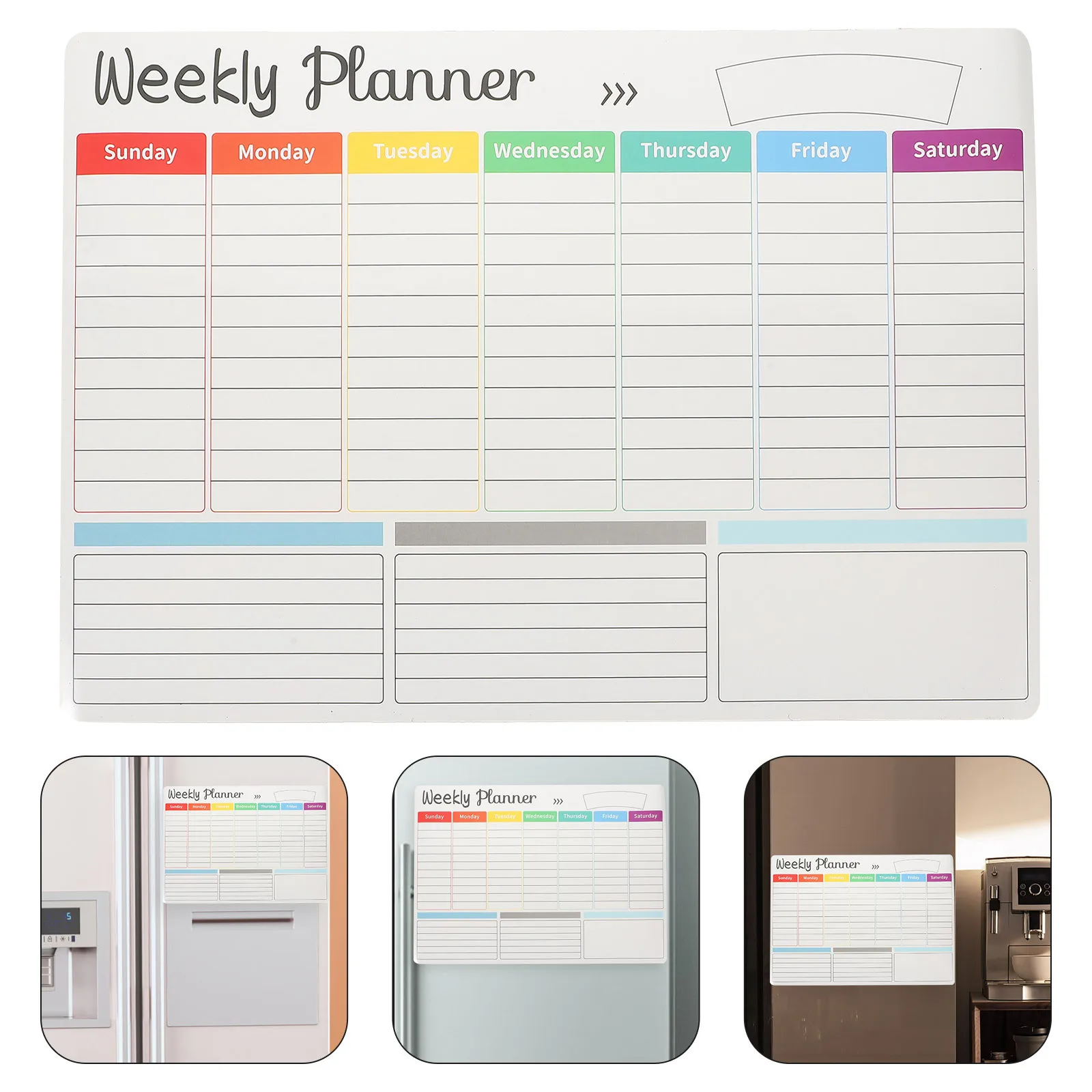 Dry Erase Calendar for Fridge Magnetic Whiteboard Monthly Planner Family Schedule Organizer Refrigerator Message Board Writing