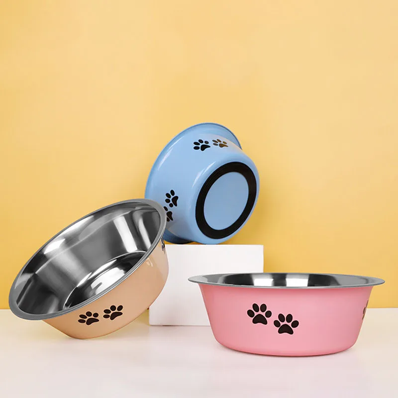 Anti slip dog bowl suitable for small, medium, and large dog feeders, bowls for beverages, stainless steel, large capacity pet f