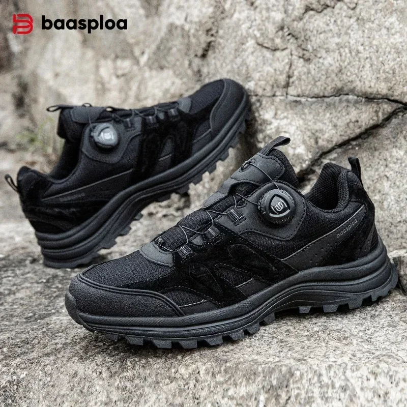 

Baasploa Men Hiking Shoes Non-Slip Wear Resistant Outdoor Climbing Walking Shoes for Men Comfort Inner Cotton Outdoor Sneakers