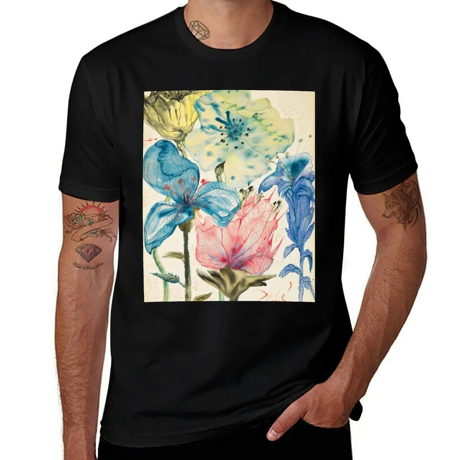

Salvador Dali Fleurs T-Shirt Active Wear Sports T-Shirt for Men