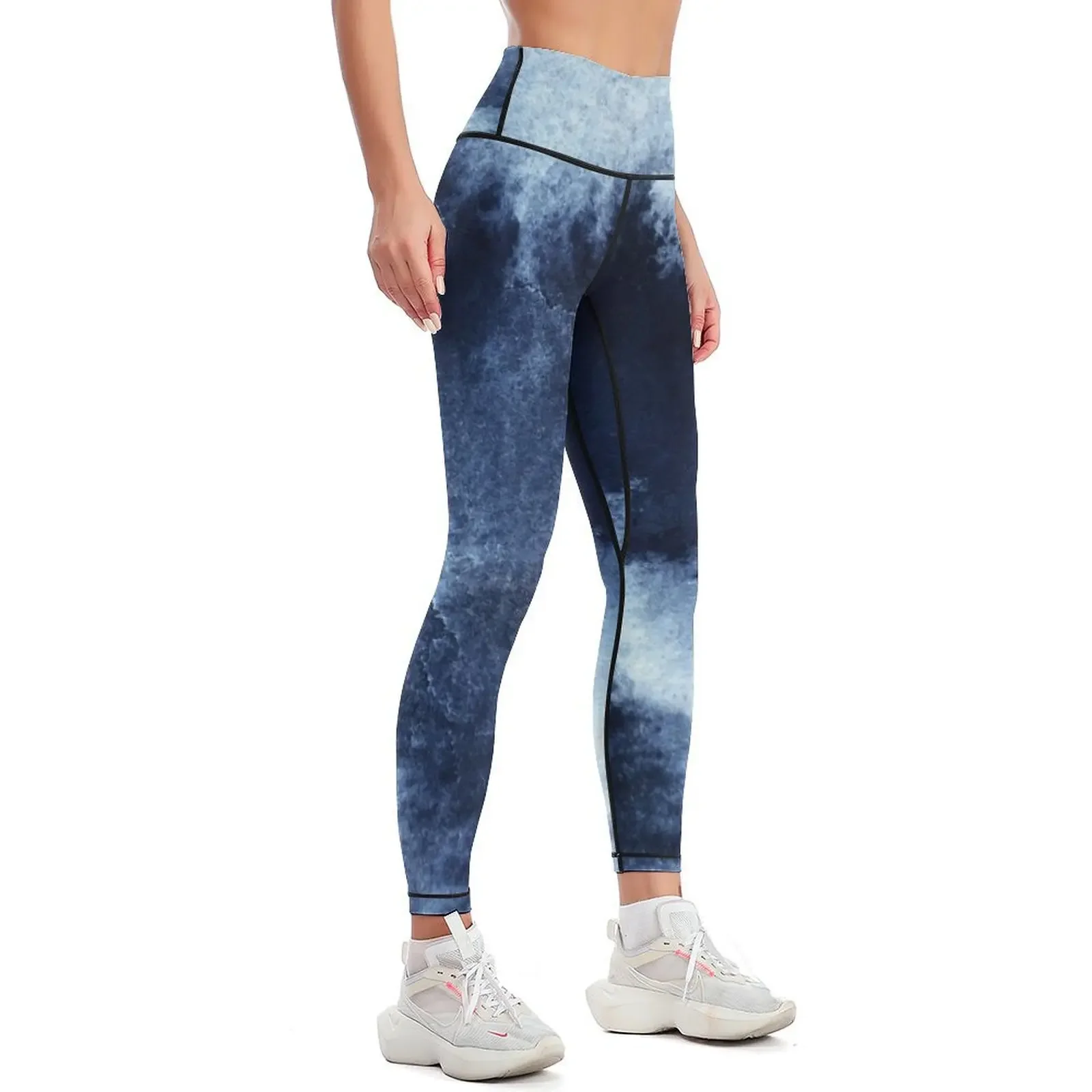 Indigo Nebula, Blue Abstract Painting Leggings push up fitness Pants sport exercise clothing for Womens Leggings