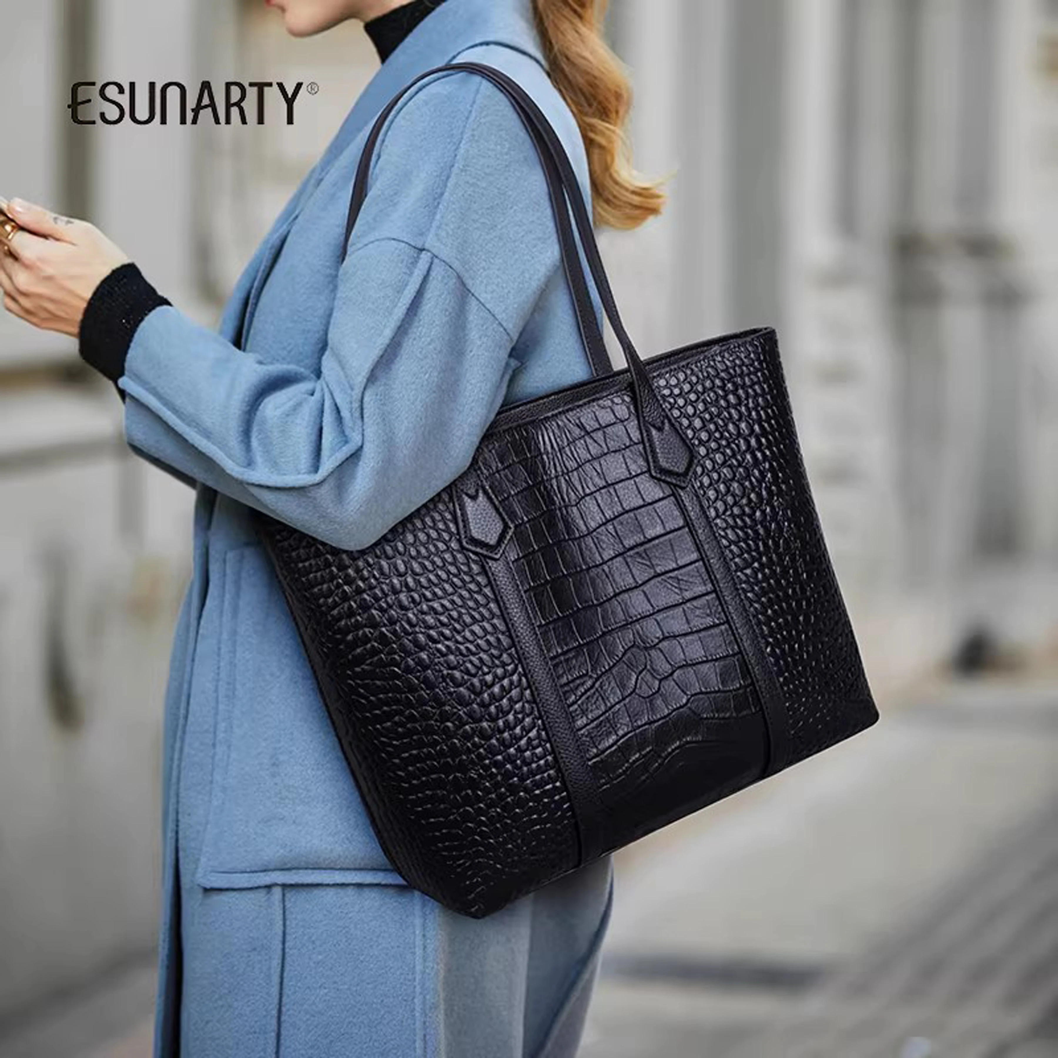 

Женская сумка-тоут 2026: Новинка, натуральная кожа, люкс, осенне-зимняя мода, универсальная городская сумка через плечо