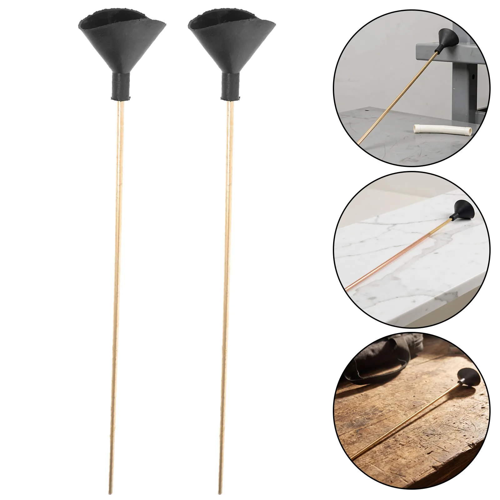 2Pcs Acoustic Underground Water Leak Copper Listening Rod Plumbing Leak Detection Equipment for Pipe and Pipeline