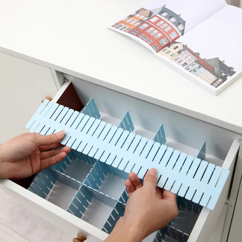 4pcs Adjustable Drawer Divider Household Storage Combination Partition Makeup Sock Underwear Classification Organizer Board