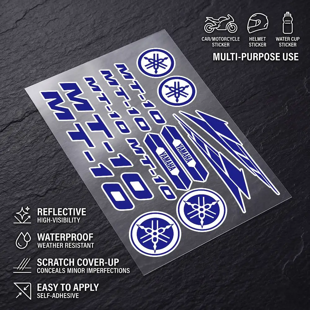 

FOR YAMAHA MT-10 Durable Waterproof Reflective Decor Sticker Scratch Cover For Motorcycle Car Helmet Fridge Accessories