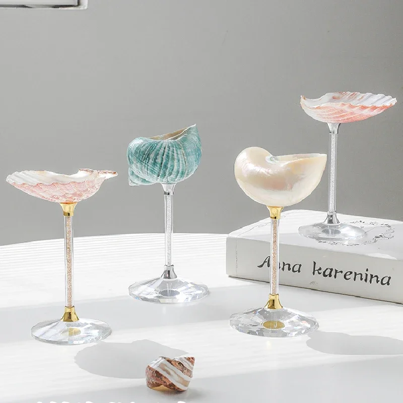 Natural Conch Shell Goblet Creative Champagne Red Wine Glass Gift Ornaments Luxury Home Decoration Goblet Red Wine Cocktail Mug view 5