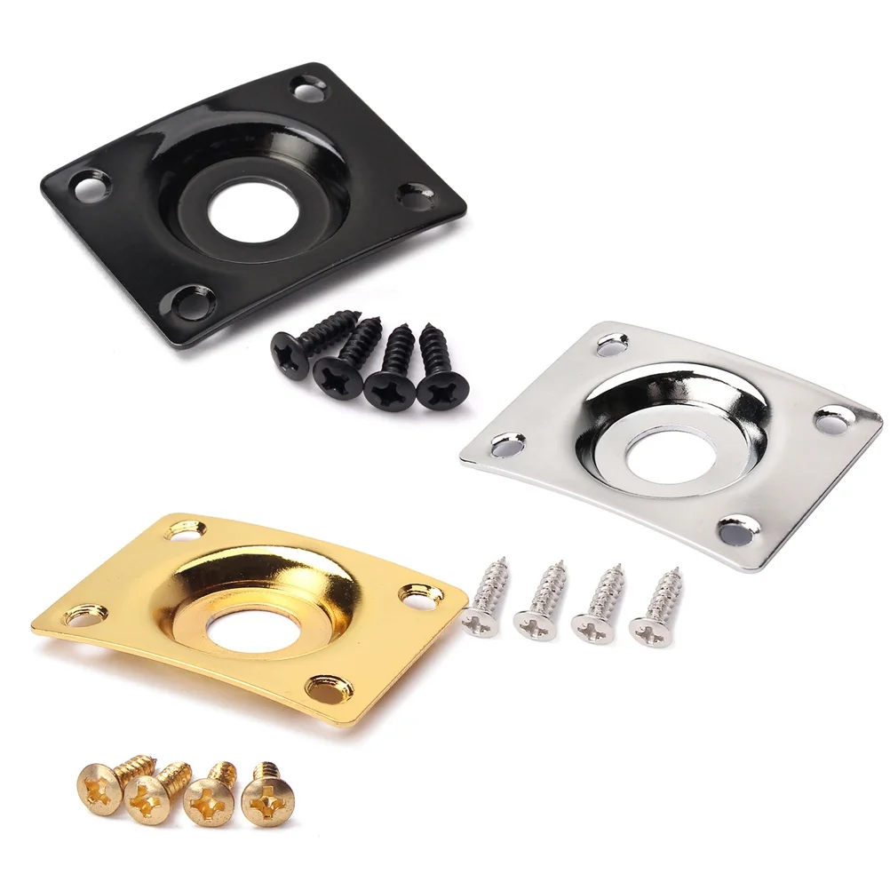 

Guitar Jack Plate 1/4 Inch Indented Metal Socket For Electric Guitar Bass Pickup Replacement Nickel Plated Durable Input