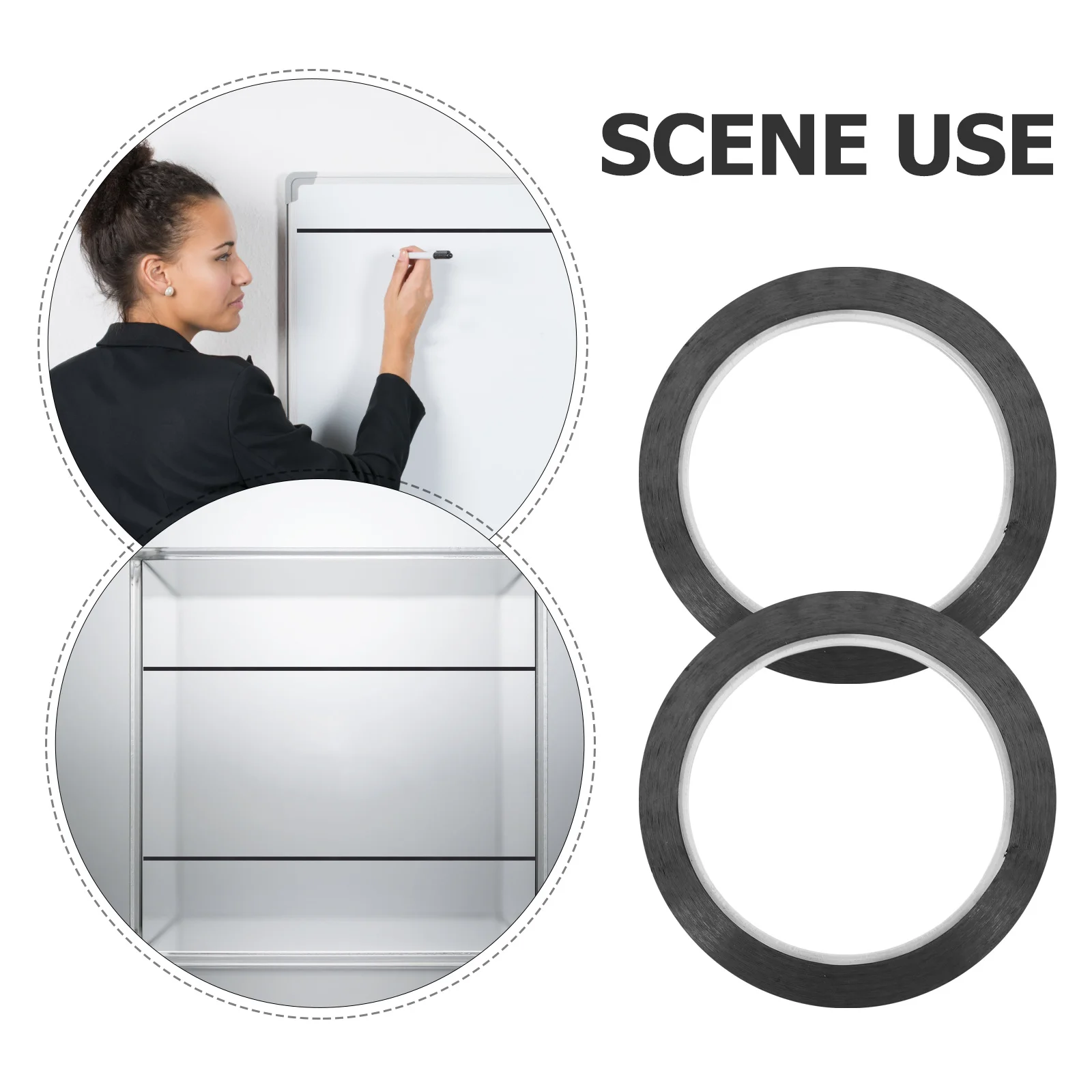 10개입 검정 테이프 자체 접착식 그리드 마킹 화이트보드용 도안 차트 그래프 라인 아트 공예 스크랩북 저널 강력 접착