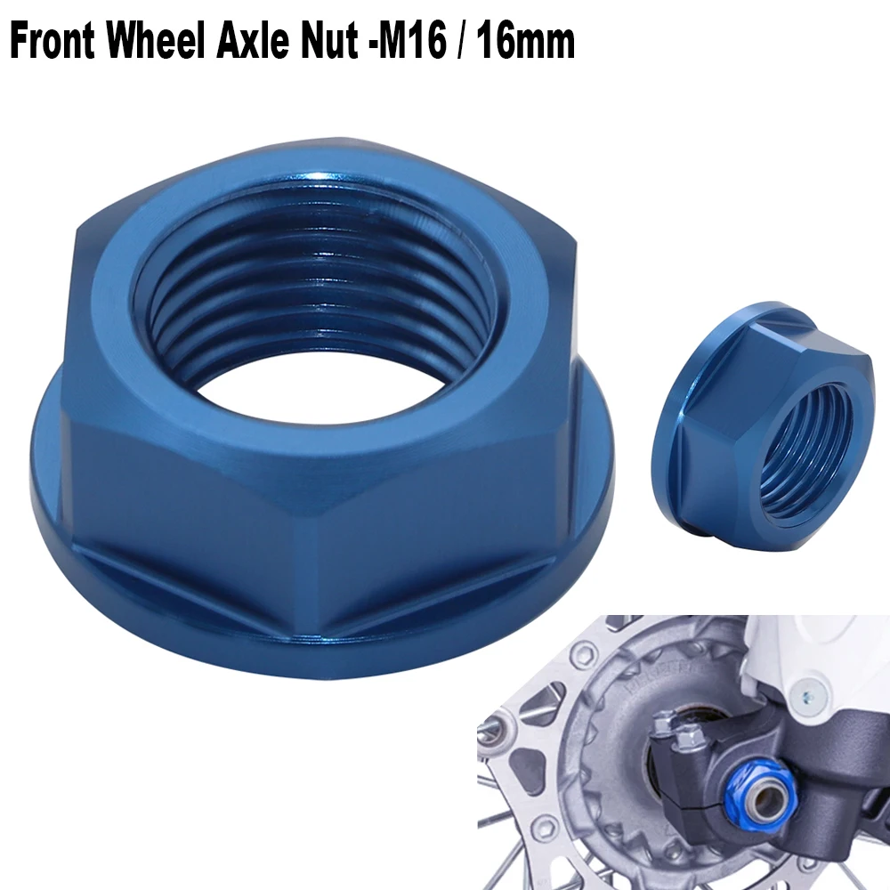 M16x1.5 Front Wheel Axle Nut Shaft Nut For Yamaha YZ125 125X YZ250 250X 05-24, YZ250F YZ450F 05-13, WR250F WR250R WR450F 06-18
