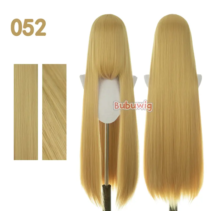 Bubuwig Synthetic Hair 100cm Long Straight Pure Color Cosplay Wigs Over 100 Colors Black White Red Blue Brown Wig Heat Resistant - Image 35