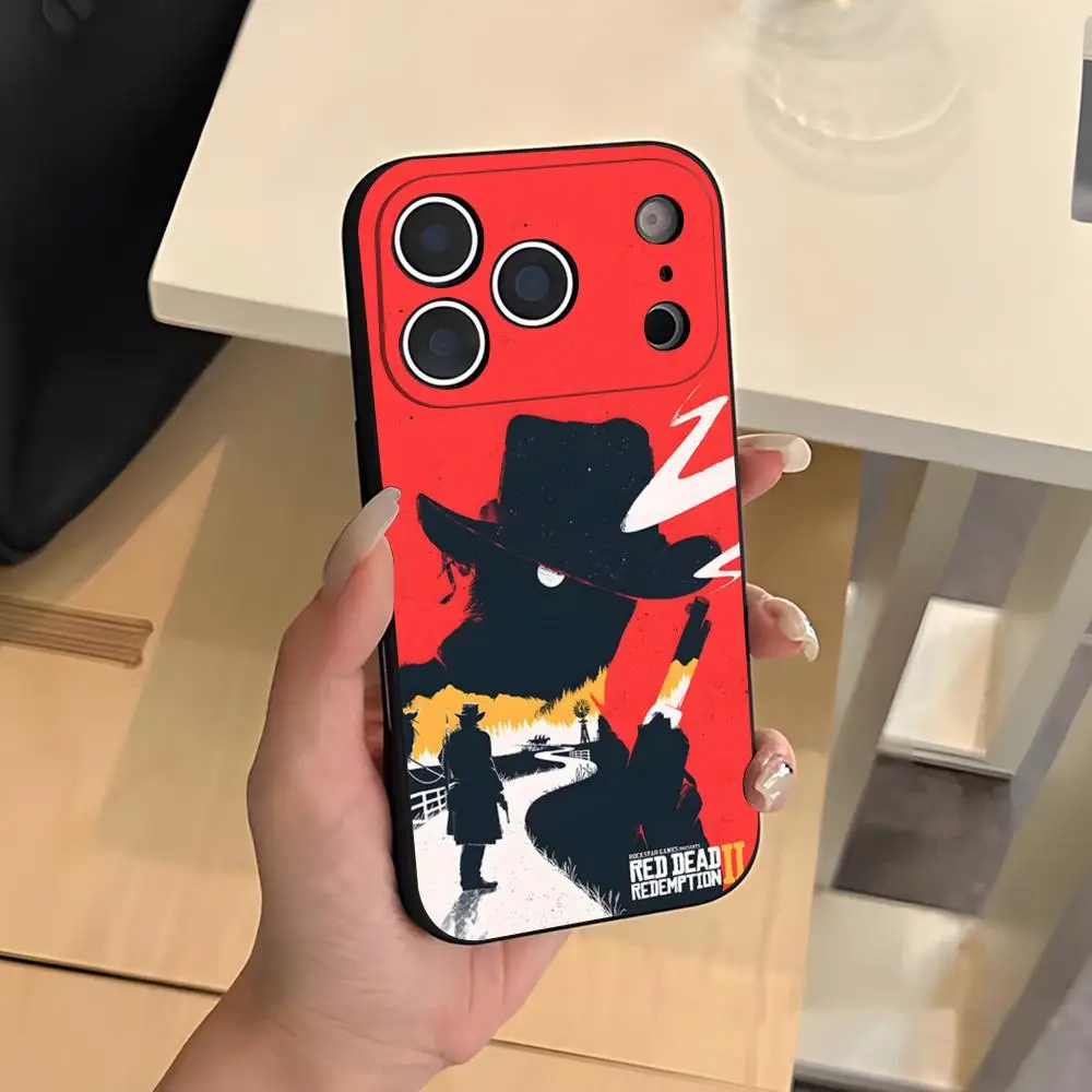 Coque de téléphone Red Dead Redemption 2, étui souple noir pour IPhone 17 Air 16 E Pro Max 15 14 13 Mini 12 Pro 11 Max Plus
