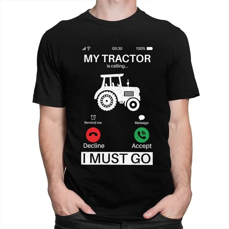 My Tractor Is Calling T Shirt Men Women Short-Sleeve Farmer Farming Driver T-shirt Streetwear Casual Tee Tops Slim Fit Clothing