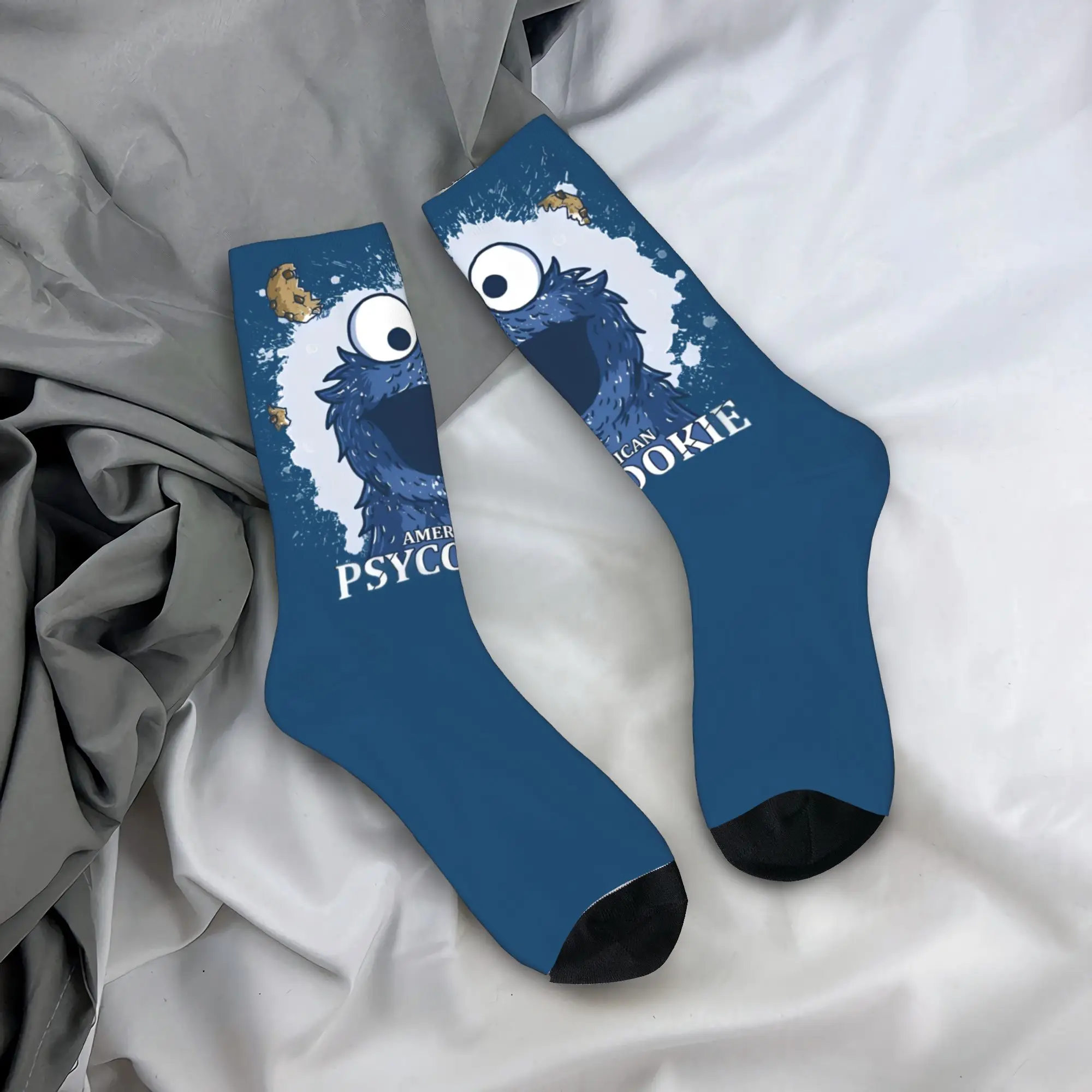 

Модные баскетбольные носки Sesames Streets Cookie Monster, полиэстеровые носки для женщин и мужчин, впитывающие пот.