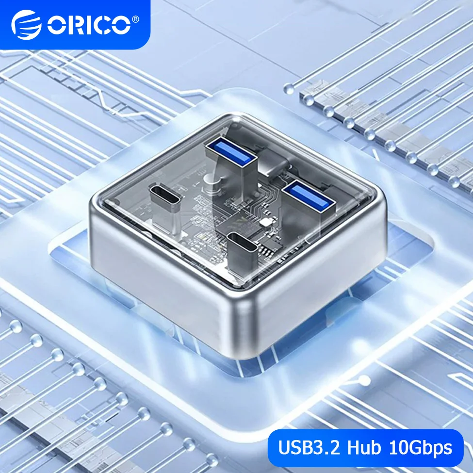 ORICO многофункциональный USB 3.2 хаб-сплиттер с 4 портами, 10 Гбит/с высокоскоростной расширитель адаптер типа C для док-станции и ноутбуков ORICO многофункциональный USB 3.2 хаб-сплиттер с 4 портами, 10 Гбит/с высокоскоростной расширитель адаптер типа C для док-станции и ноутбуков