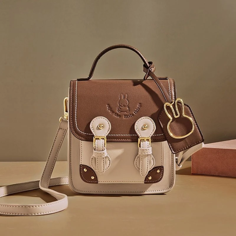 Cartoon Kawaii Miffy Crossbody New One Shoulder Simple Solid Color Handbag Fashion Versatile Antifouling Practical Comfortable