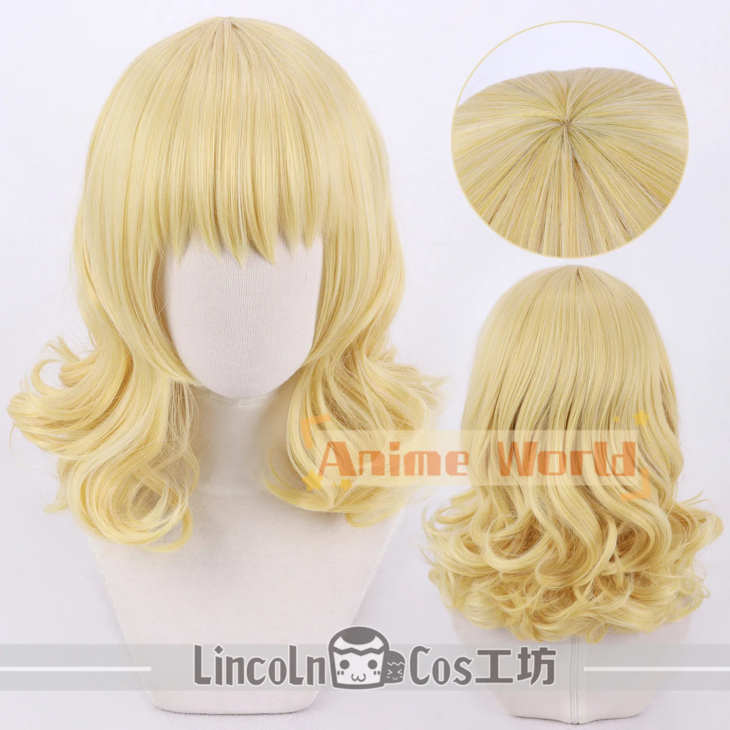 

Anime Touhou Project Alice Margatroid Cosplay Wig Halloween Carnival Party Props Synthetic Hair Heat Resistant Fiber + Wig Cap