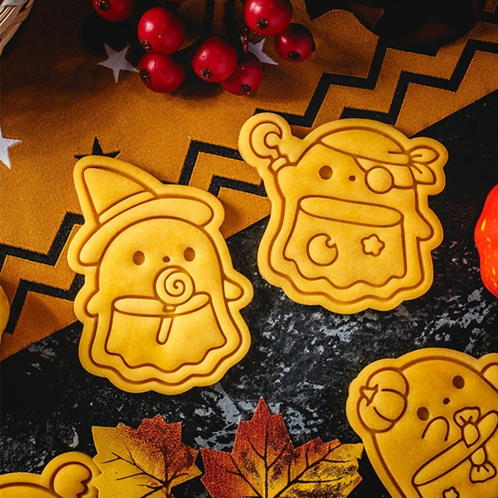 Cute Halloween Ghosts Cookie Mold DIY Stampcookie Cutters Baking Accessories 5