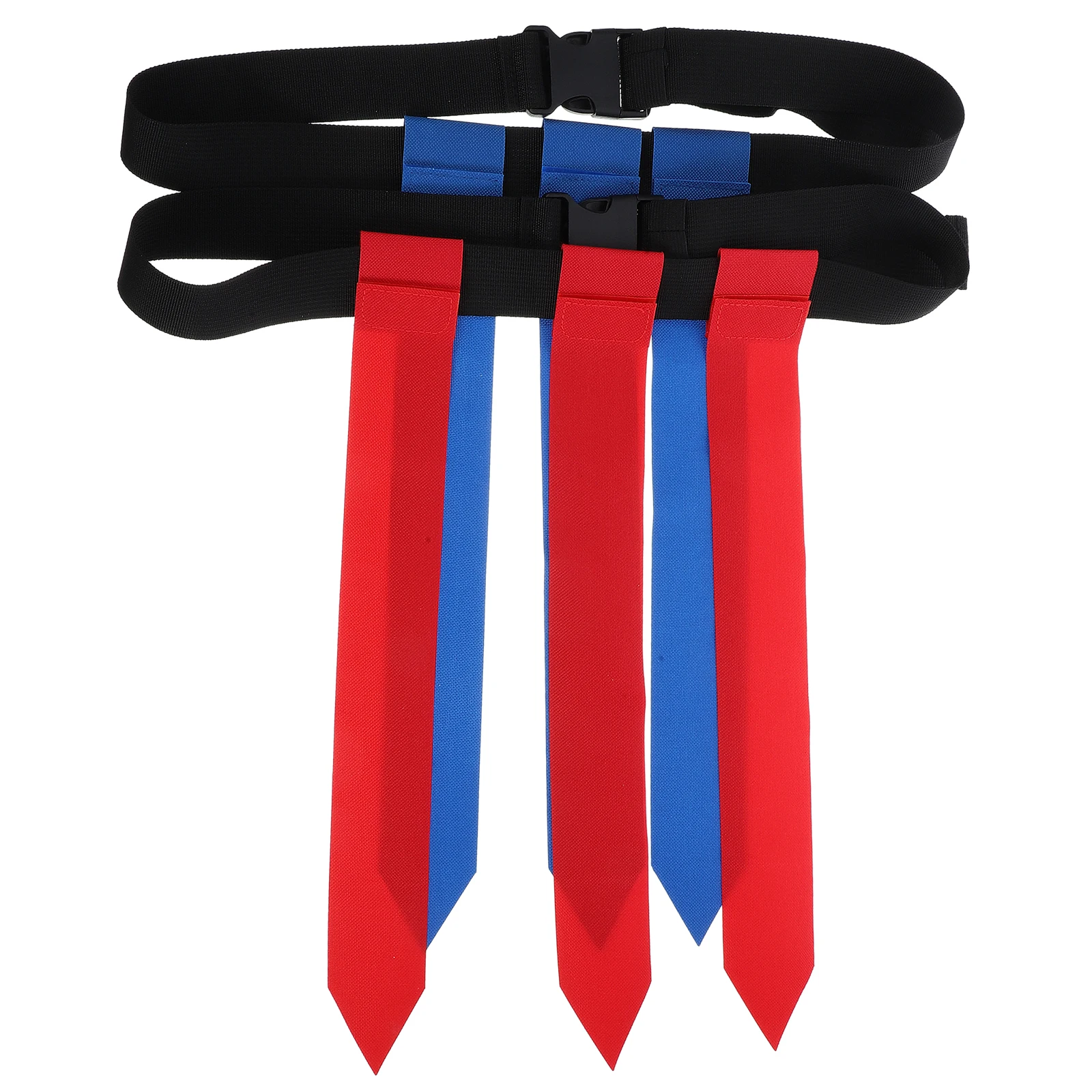 

2pcs Football Belt Adjustable Teens Adult Blue Red Sports Rugby Belt Flag Equipment Rugby Waist Team Prop