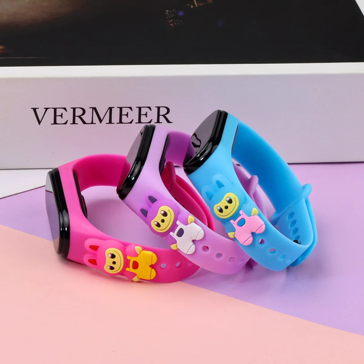 50pcs/lot جديد الكرتون ووتش LED طالب الاطفال الرياضة اللمس الساعات الإلكترونية الفتيات الطفل الفتيان وفتاة على مدار الساعة الهدايا