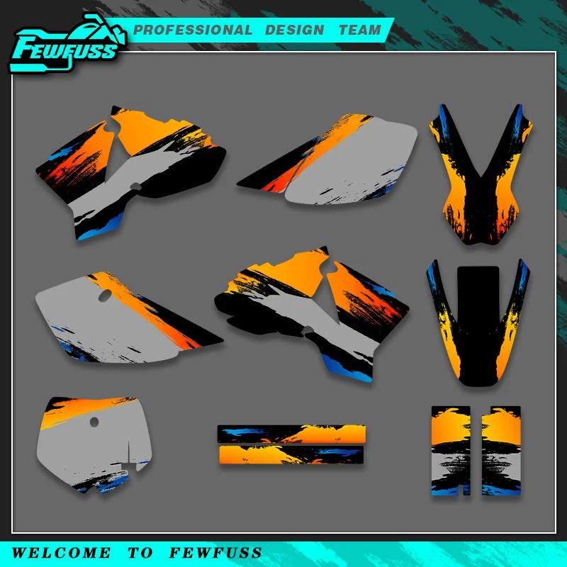 Fewfuss For KTM SX50 02‑08 Dirt Bike Custom Graphics Kit, Decals Stickers With Personalized Name And Number 02