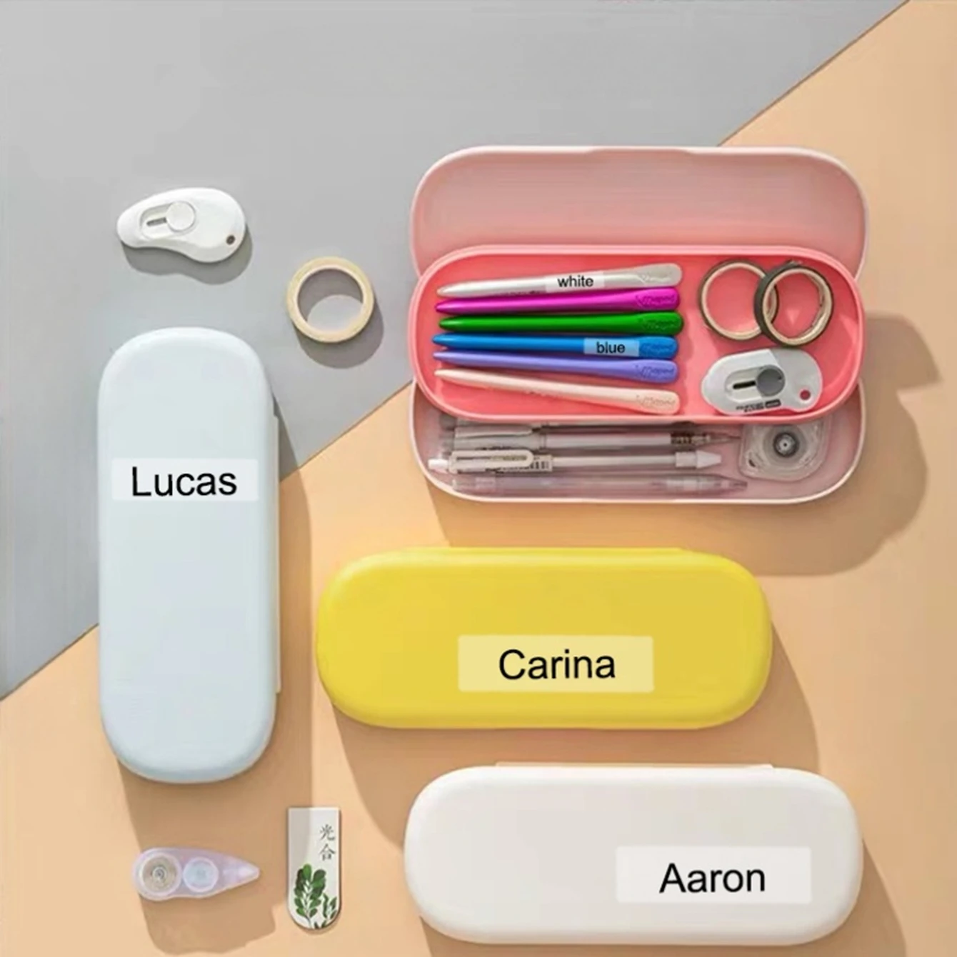 

60/120/180/240pcs. Customizable transparent name stickers, 1.81x0.43in, for school/office. Cute designs, durable.