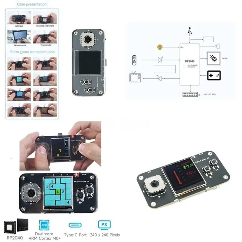 Efficient Retro Game Porting Micropython Enabled For Raspberry Pi RP2040 Embedded System Learning Platform Electric Games